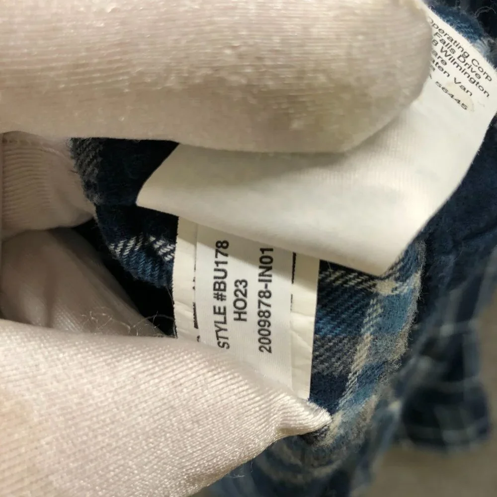 J. Crew Classic Plaid Flannel Shirt‎ Mens XL Blue Plaid Cotton